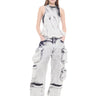 WHITE ACID WASH DENIM MULTIPOCKET BOYFRIEND TROUSERS marques almeida
