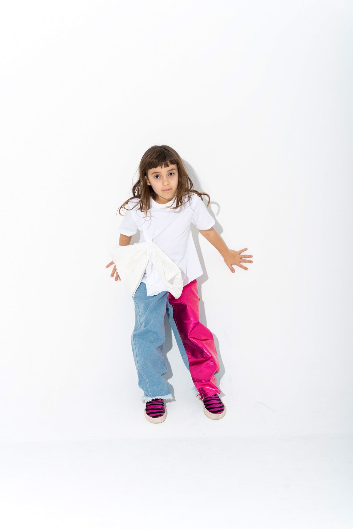 WHITE BOW T SHIRT ma kids