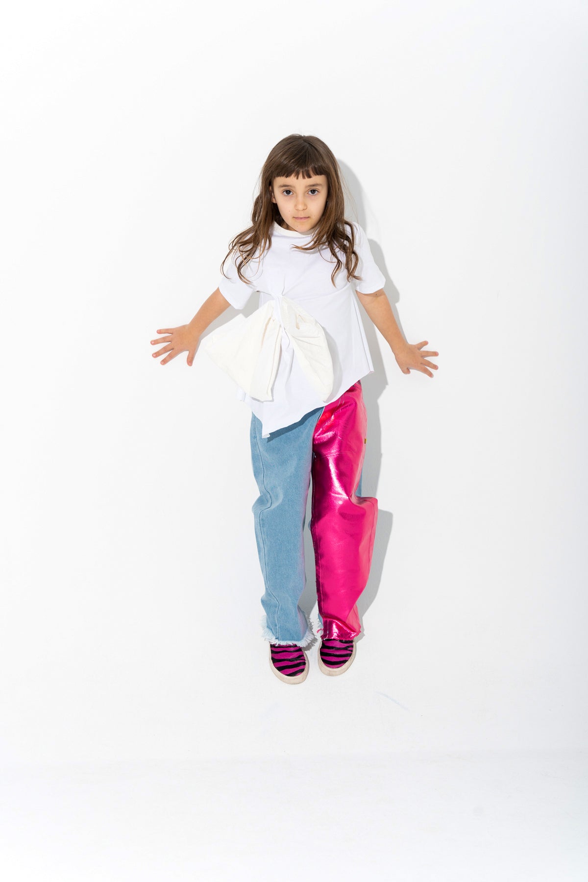 WHITE BOW T SHIRT ma kids