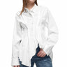 WHITE CINCHED PLEATED SHIRT marques almeida