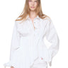 WHITE CINCHED PLEATED SHIRT marques almeida