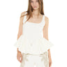WHITE DRILL PEPLUM CORSET TOP marques almeida