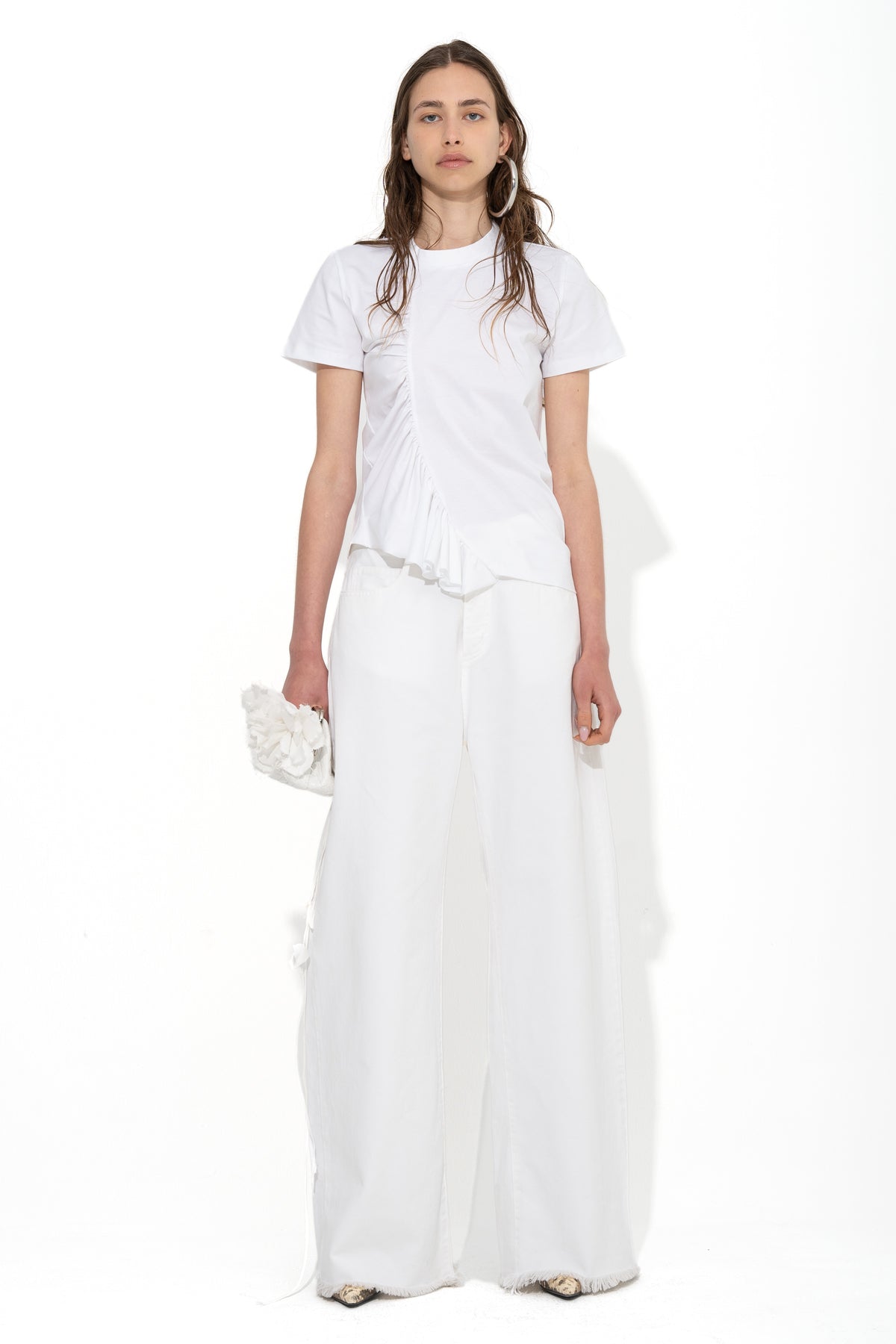 WHITE GATHERED T-SHIRT marques almeida