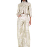 WHITE METALLIC BROCADE EMBELLISHED BOYFRIEND TROUSERS marques almeida