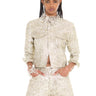 WHITE METALLIC BROCADE EMBELLISHED SLIM FITTED JACKET marques almeida