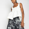 WHITE SLEEVELESS PUFF HEM TOP marques almeida