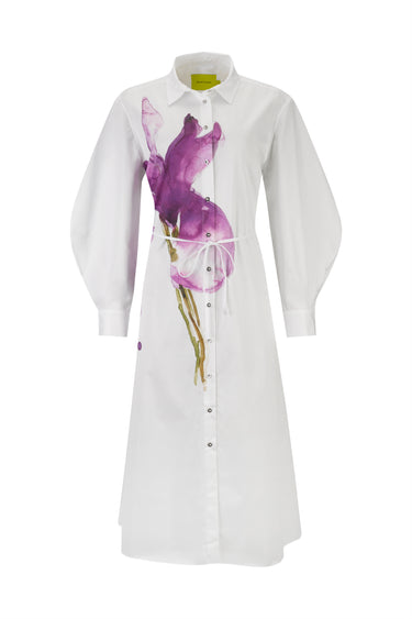 WHITE WATERCOLOUR SHIRT DRESS marques almeida