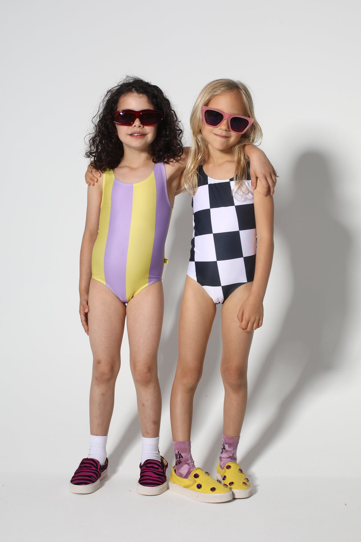 YELLOW AND LILAC SWIMSUIT makids