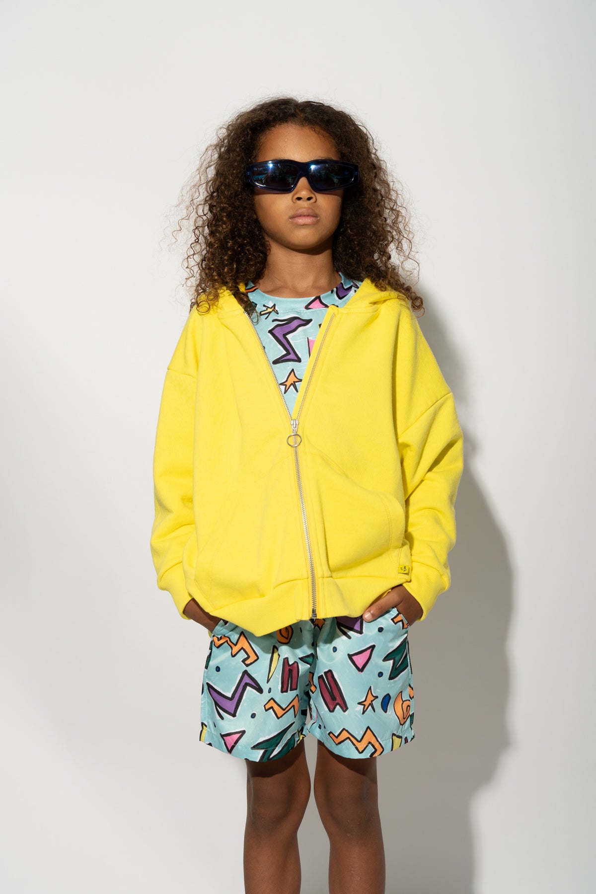 YELLOW JACKET WITH EMBROIDERED LOGO MA KIDS