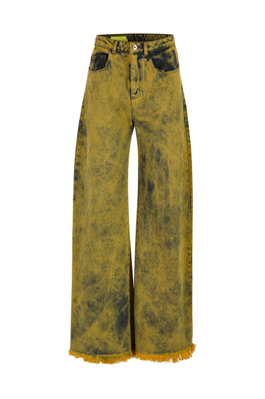 YELLOW OVERDYE DENIM BOYFRIEND TROUSERS marques almeida