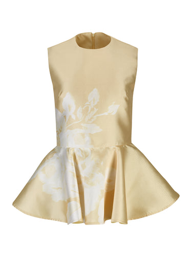 YELLOW PRINTED PEPLUM TOP marques almeida