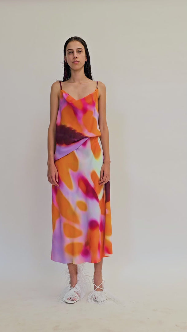 SLIP PRINTED SATIN SKIRT marques almeida