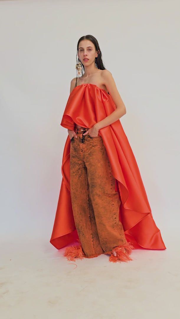 orange denim boyfriends marques almeida