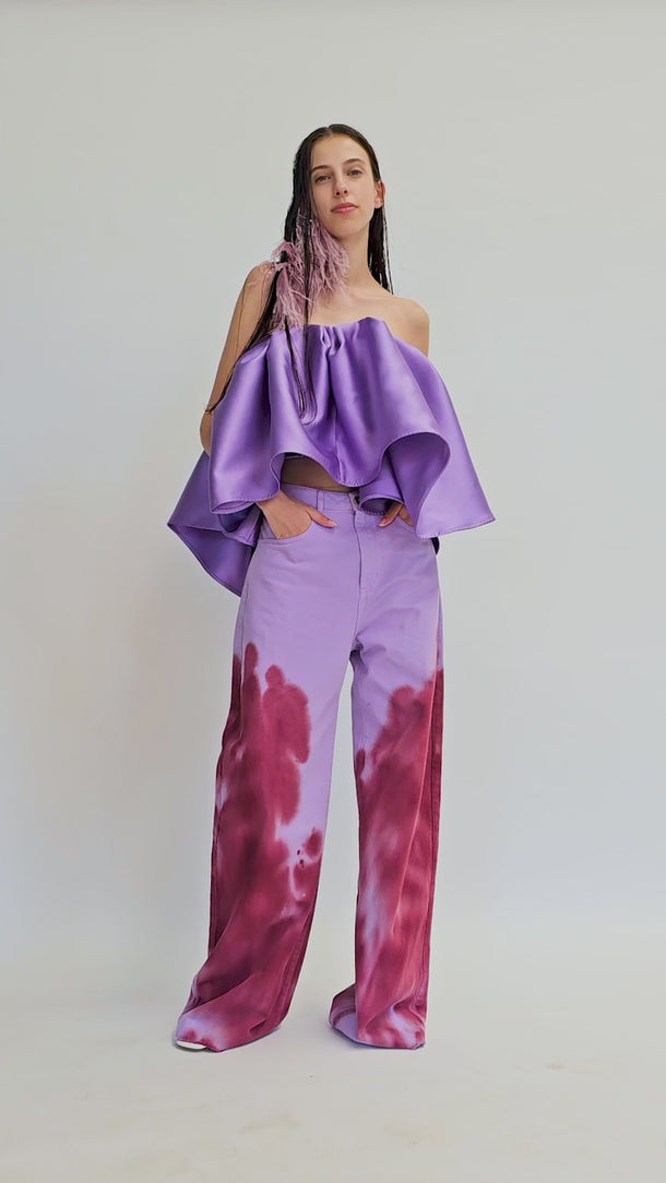 LILAC AND BURGUNDY TIE DYE BOYFRIENDS marques almeida