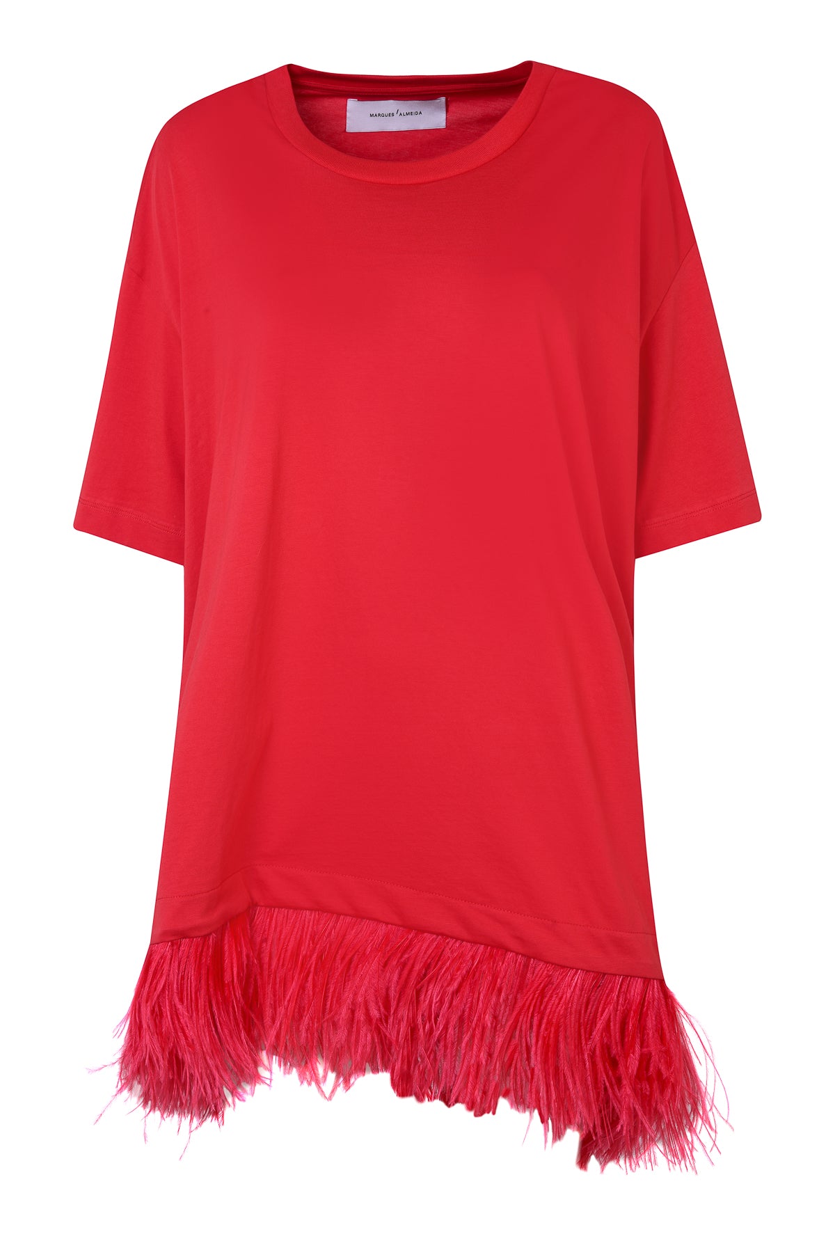 FEATHER HEM TOP IN RED - marques-almeida-dev