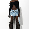 ACID WASH DENIM FOLDING WAISTBAND SHORTS marques almeida