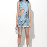 ACID WASH DENIM MANDARIN CUT OUT DRESS marques almeida