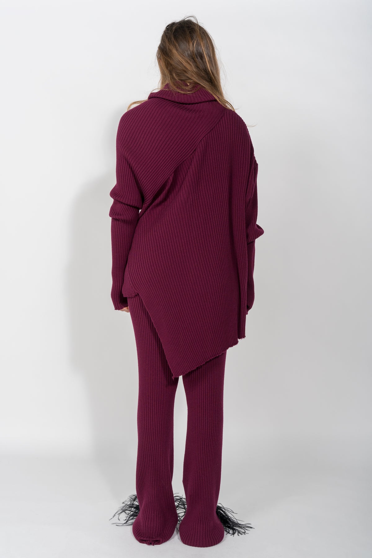 AUBERGINE KNITTED TROUSERS marques almeida