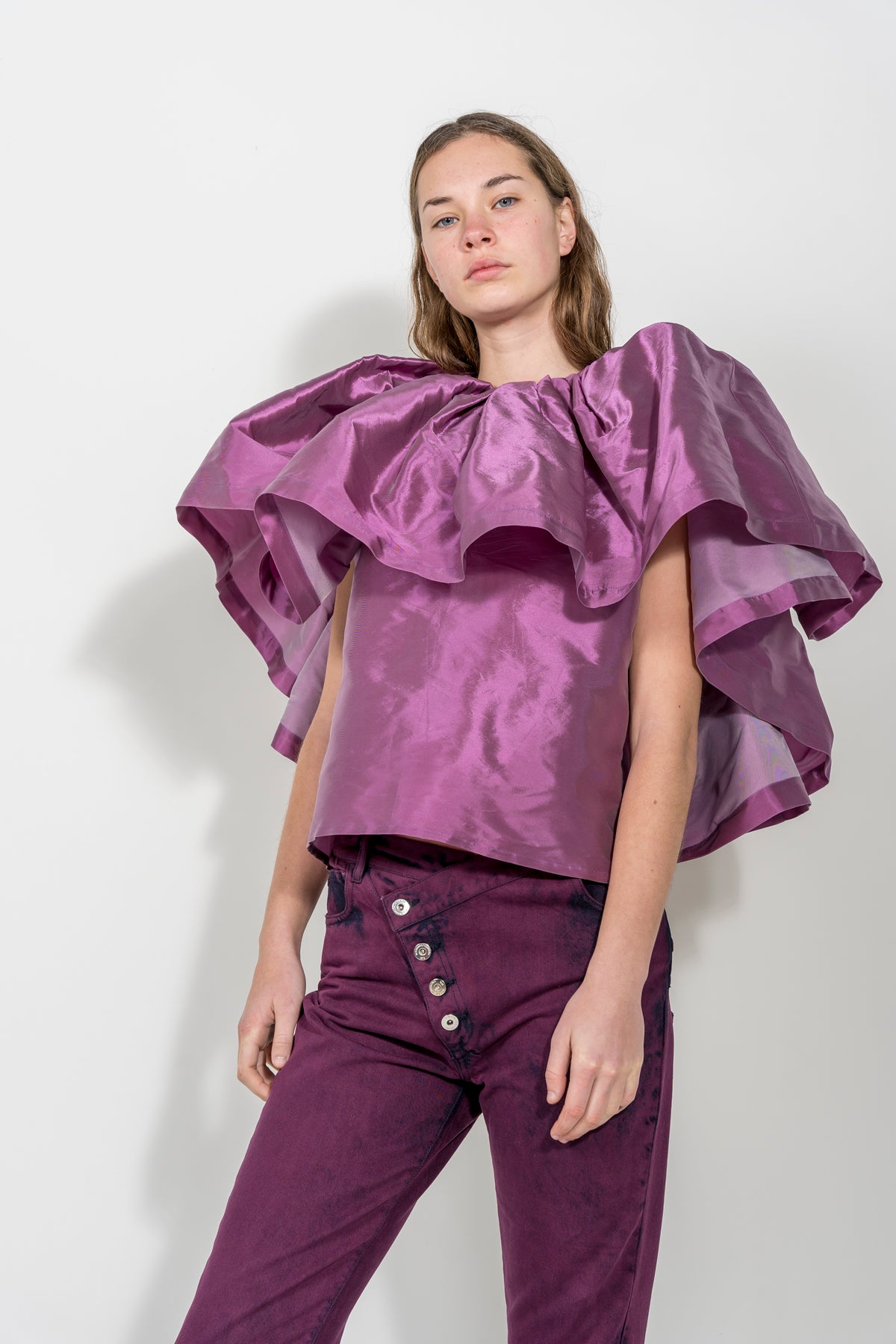 LILAC PLEATED CAP TOP MARQUES ALMEIDA