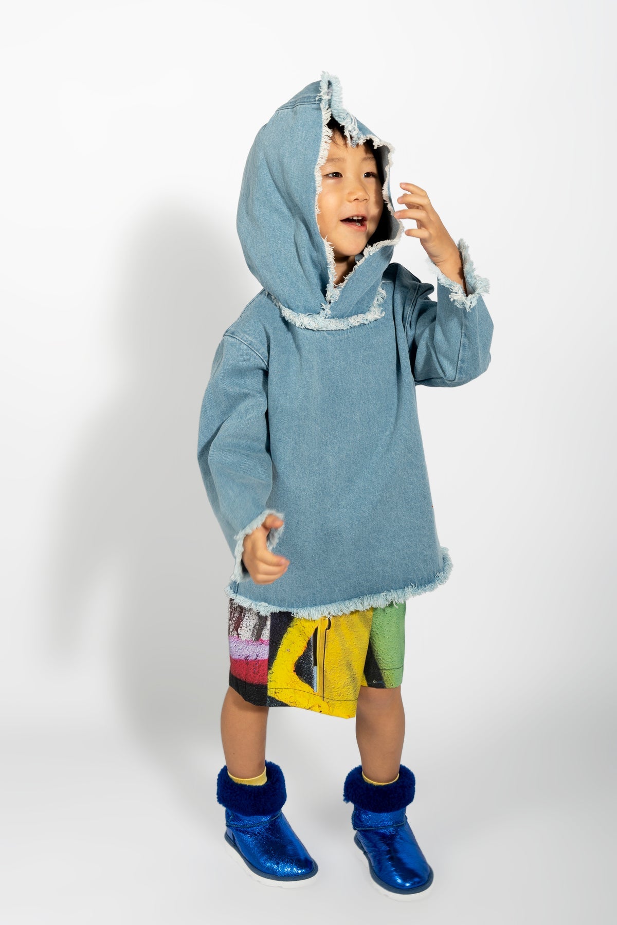 BABY BLUE DENIM CLASSIC HOODIE M'A KIDS