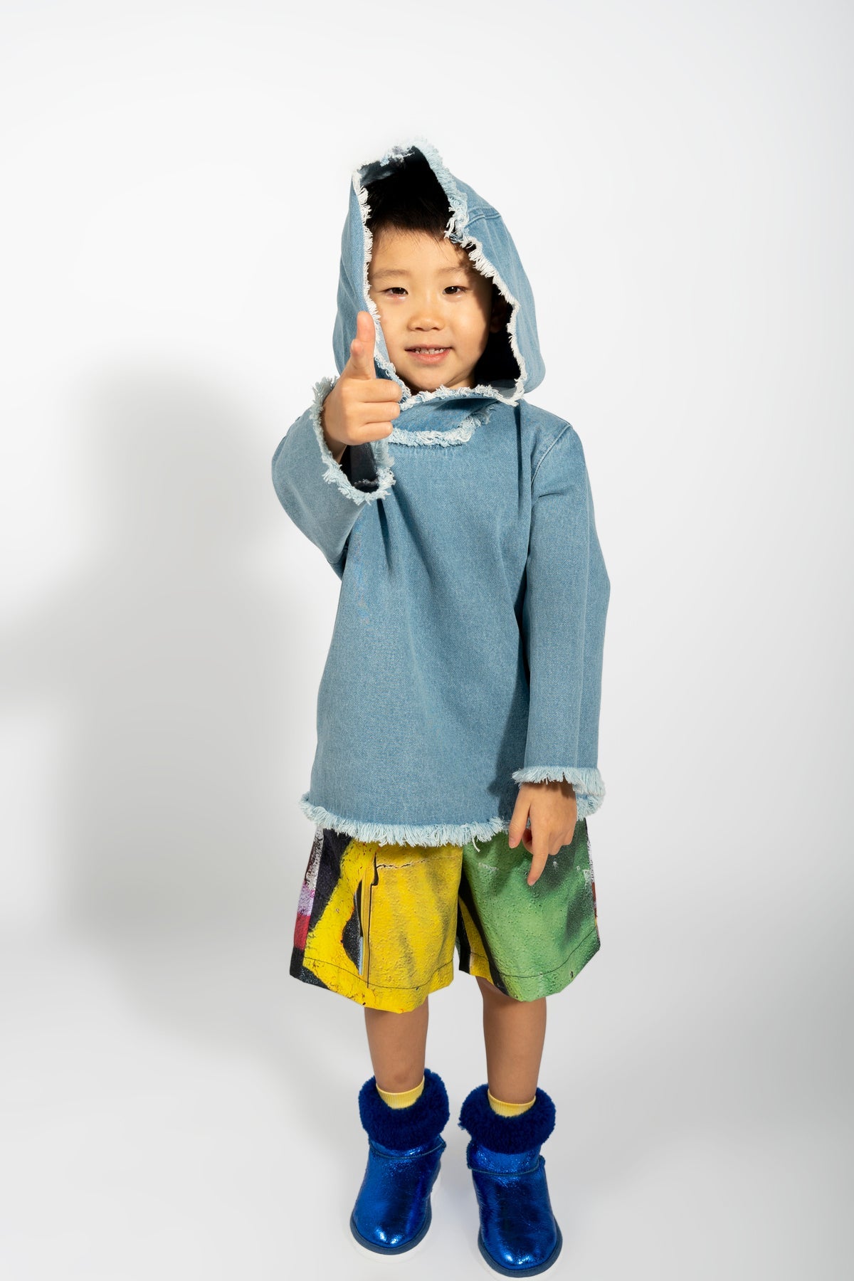 BABY BLUE DENIM CLASSIC HOODIE M'A KIDS