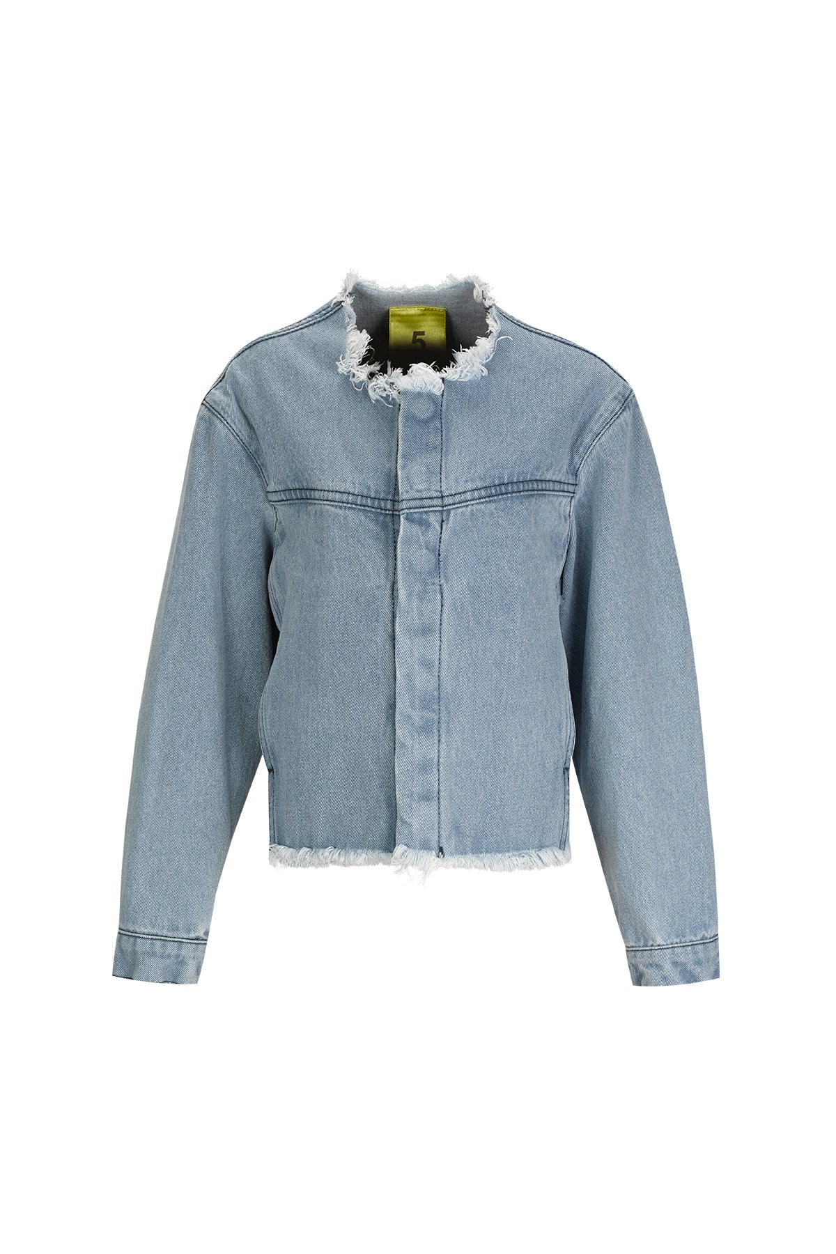 BABY BLUE DENIM COLLARLESS JACKET ma kids