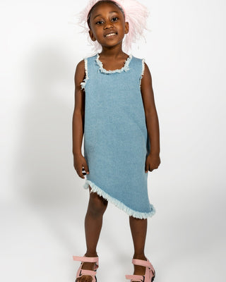 BABY BLUE DENIM SLEEVELESS DRESS ma kids