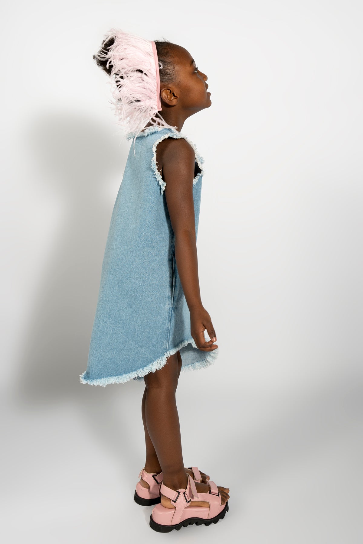 BABY BLUE DENIM SLEEVELESS DRESS ma kids