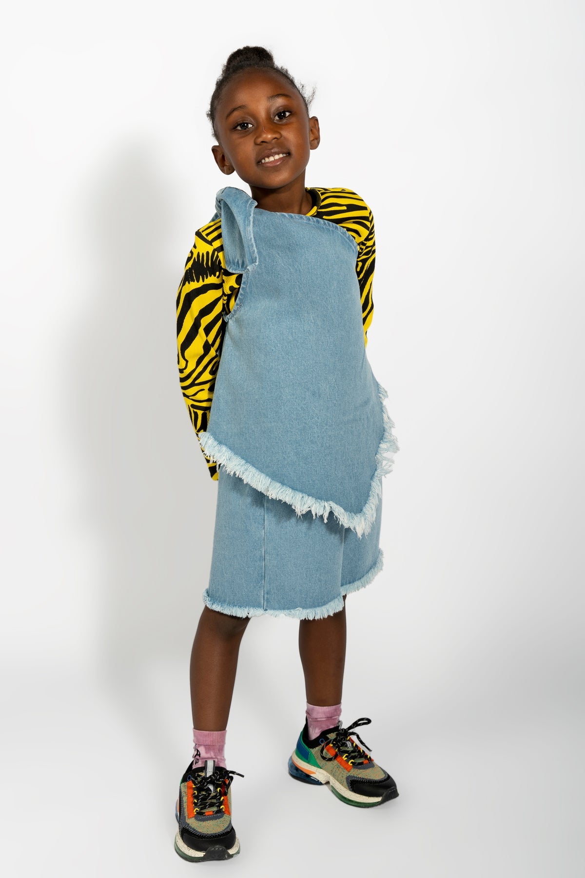 BABY BLUE ONE SHOULDER KNOT TOP ma kids