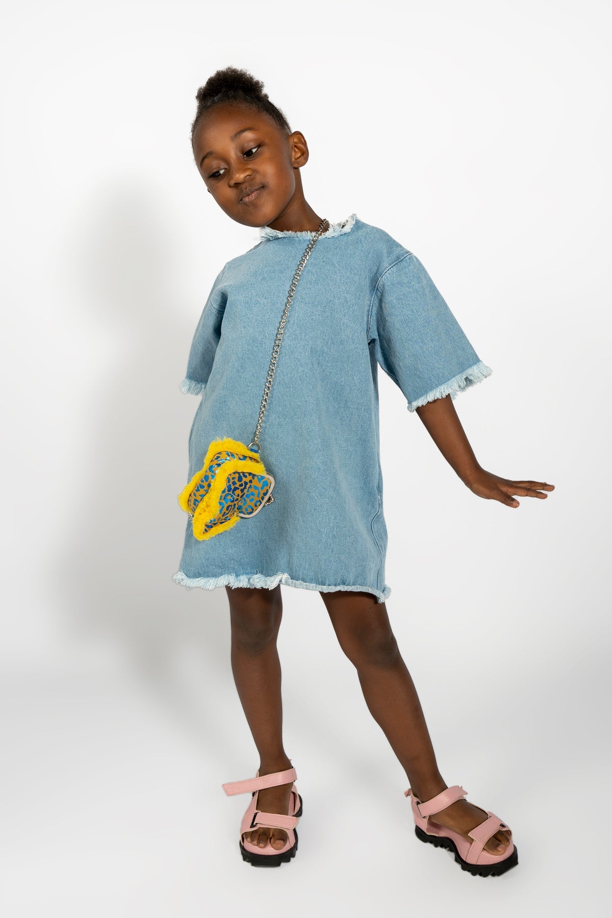 BABY BLUE DENIM OVERSIZED T-SHIRT DRESS ma kids