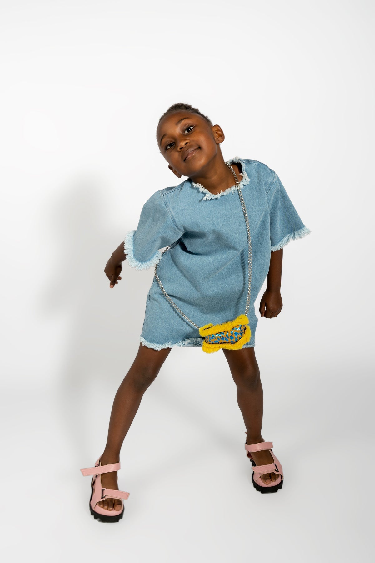 BABY BLUE DENIM OVERSIZED T-SHIRT DRESS ma kids