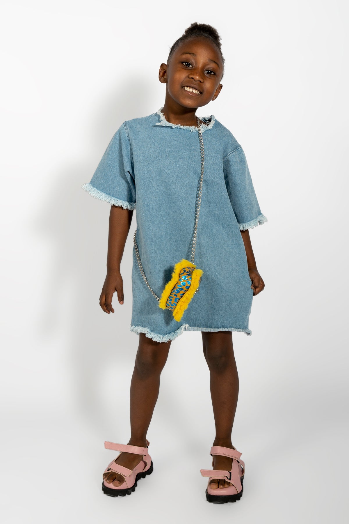 BABY BLUE DENIM OVERSIZED T-SHIRT DRESS ma kids