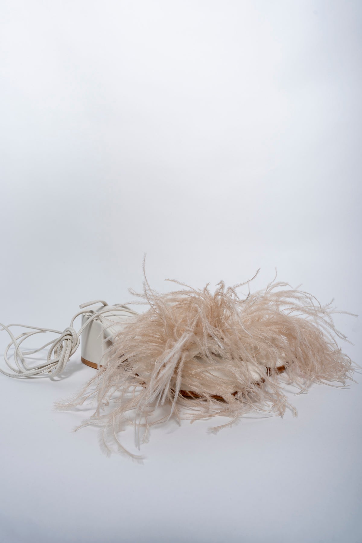 BEIGE FEATHER STRAPPY SANDAL marques almeida