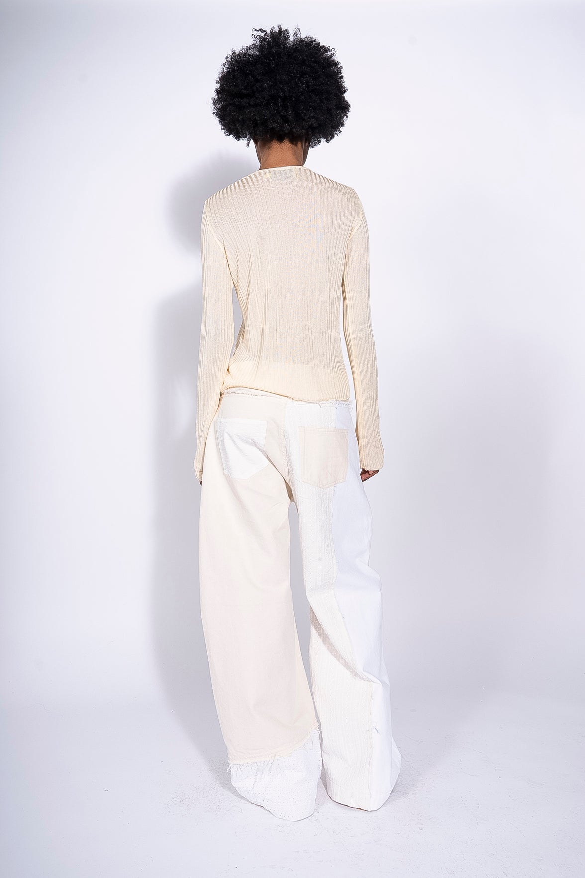 BEIGE FITTED JUMPER IN LIGHT WEIGHT KNIT marques almeida