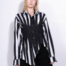 BLACK AND WHITE CINCHED SHIRT marques almeida