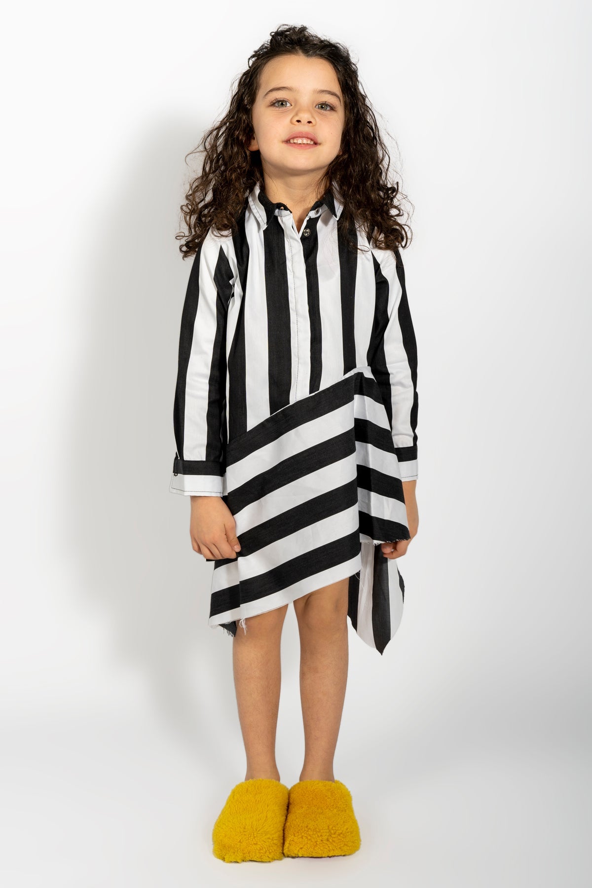 M'A KIDS SHIRT DRESS IN BLACK AND WHITE
