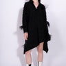 BLACK ASYMMETRIC SHIRT DRESS WITH FEATHERS marques almeida