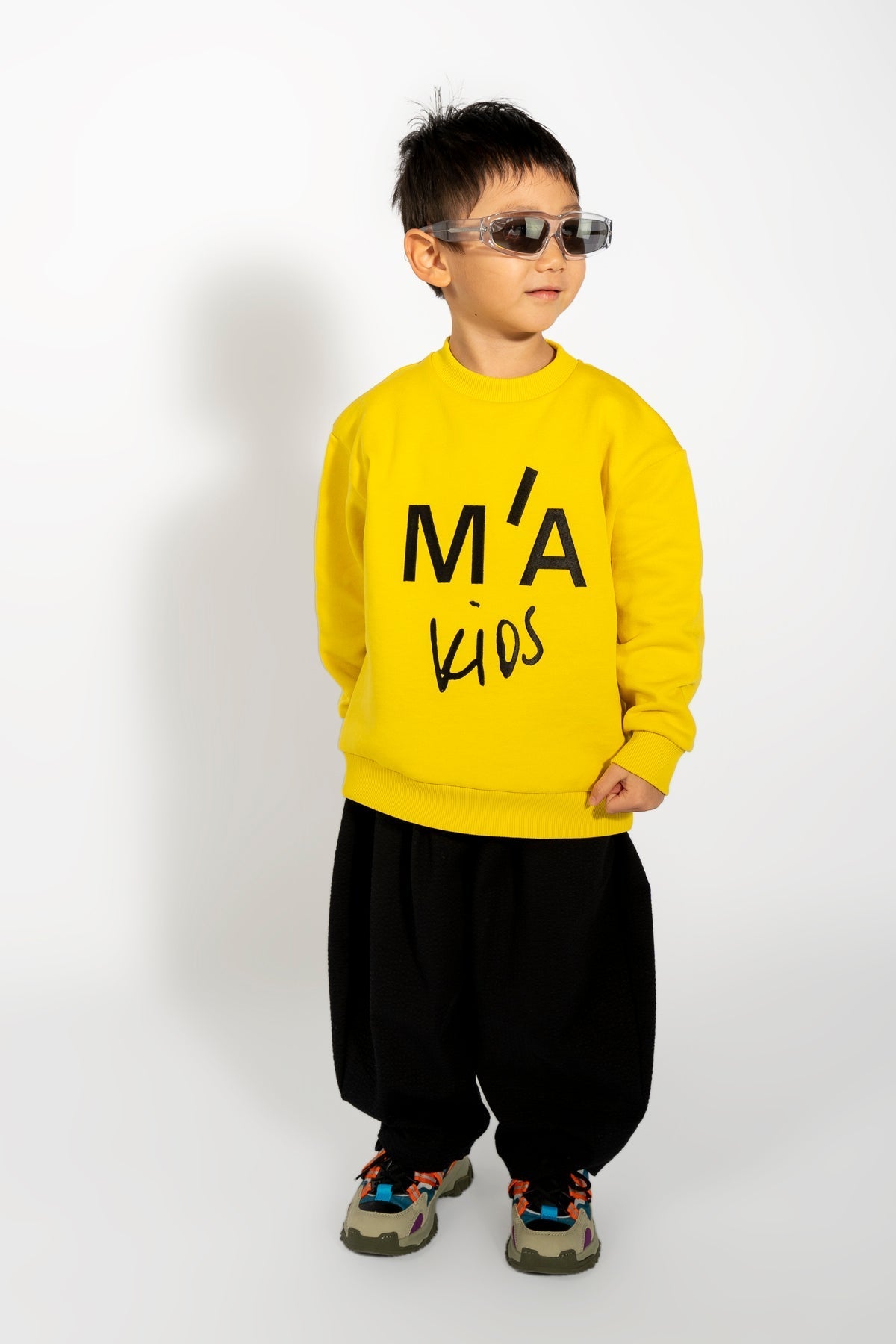 BLACK COTTON LOOSE TROUSERS MA KIDS