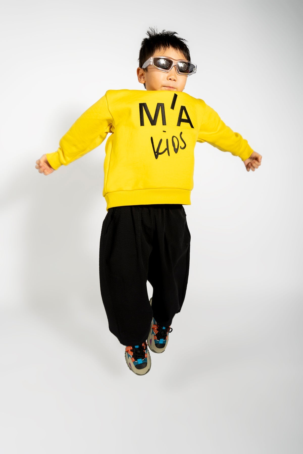 BLACK COTTON LOOSE TROUSERS MA KIDS