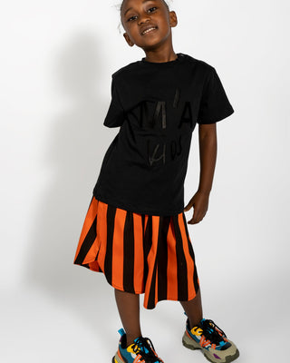 M'A KIDS EMBROIDERED T-SHIRT IN BLAC