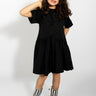 BLACK GATHERED JERSEY T-SHIRT DRESS MA KIDS