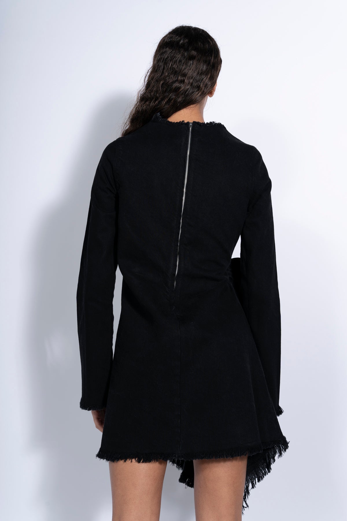 BLACK JANIS DRESS WITH FRONT PLEATS marques almeida