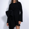 BLACK JANIS DRESS WITH FRONT PLEATS marques almeida