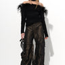 BLACK LONG SLEEVE TOP WITH FEATHERS marques almeida