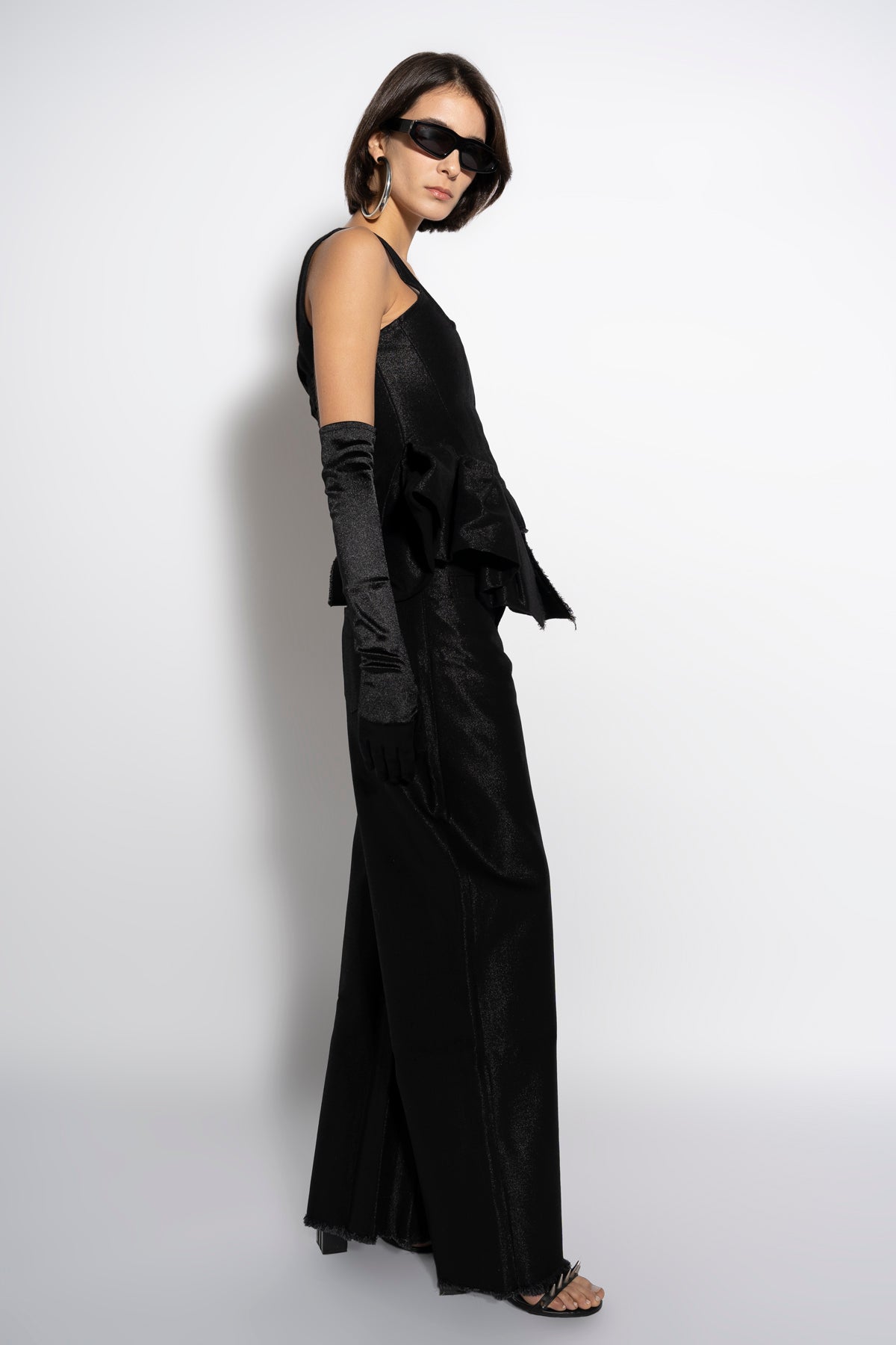 BLACK LUREX FITTED CORSET MARQUES ALMEIDA