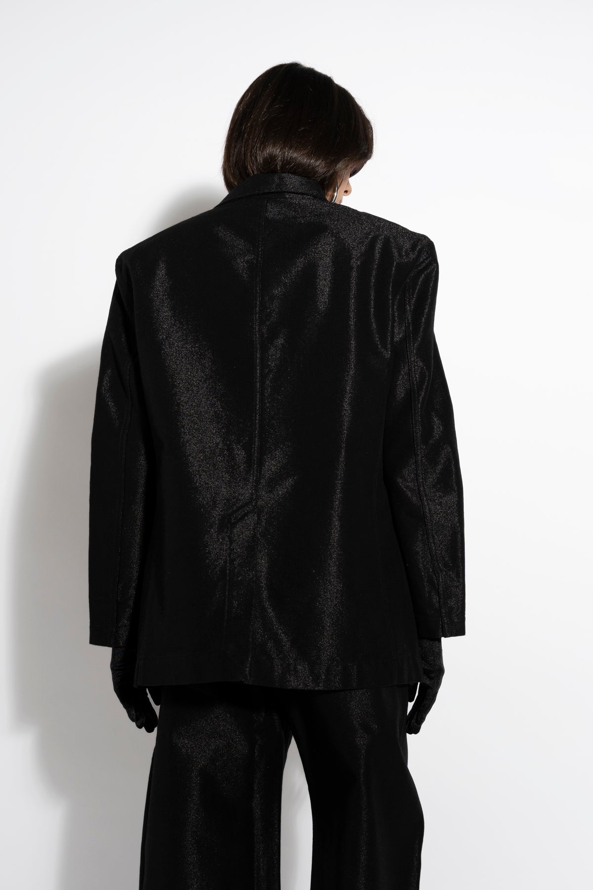 BLACK LUREX OVERSIZED BLAZER marques almeida