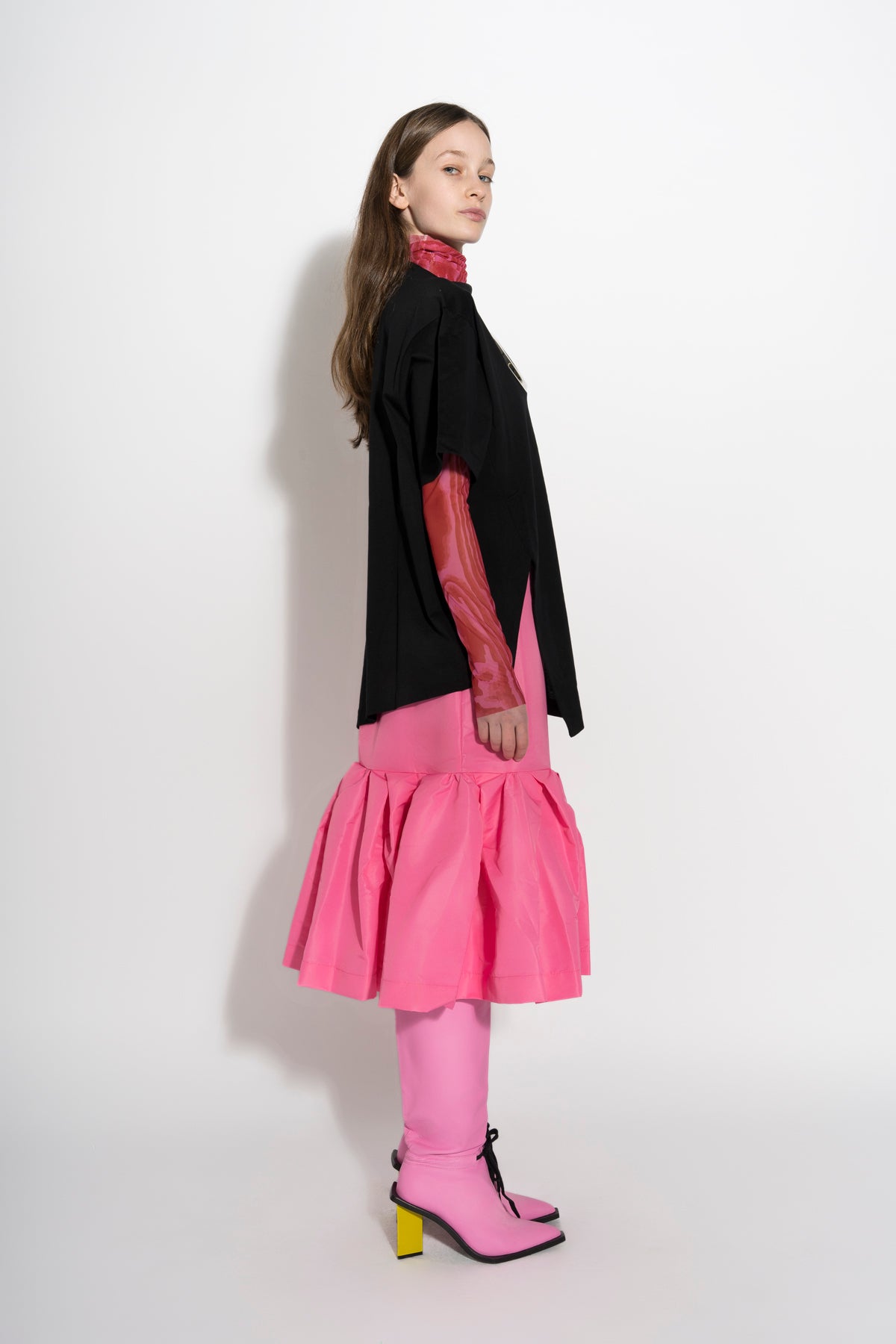 BLACK OVERSIZED T-SHIRT WITH BIG EYELET marques almeida