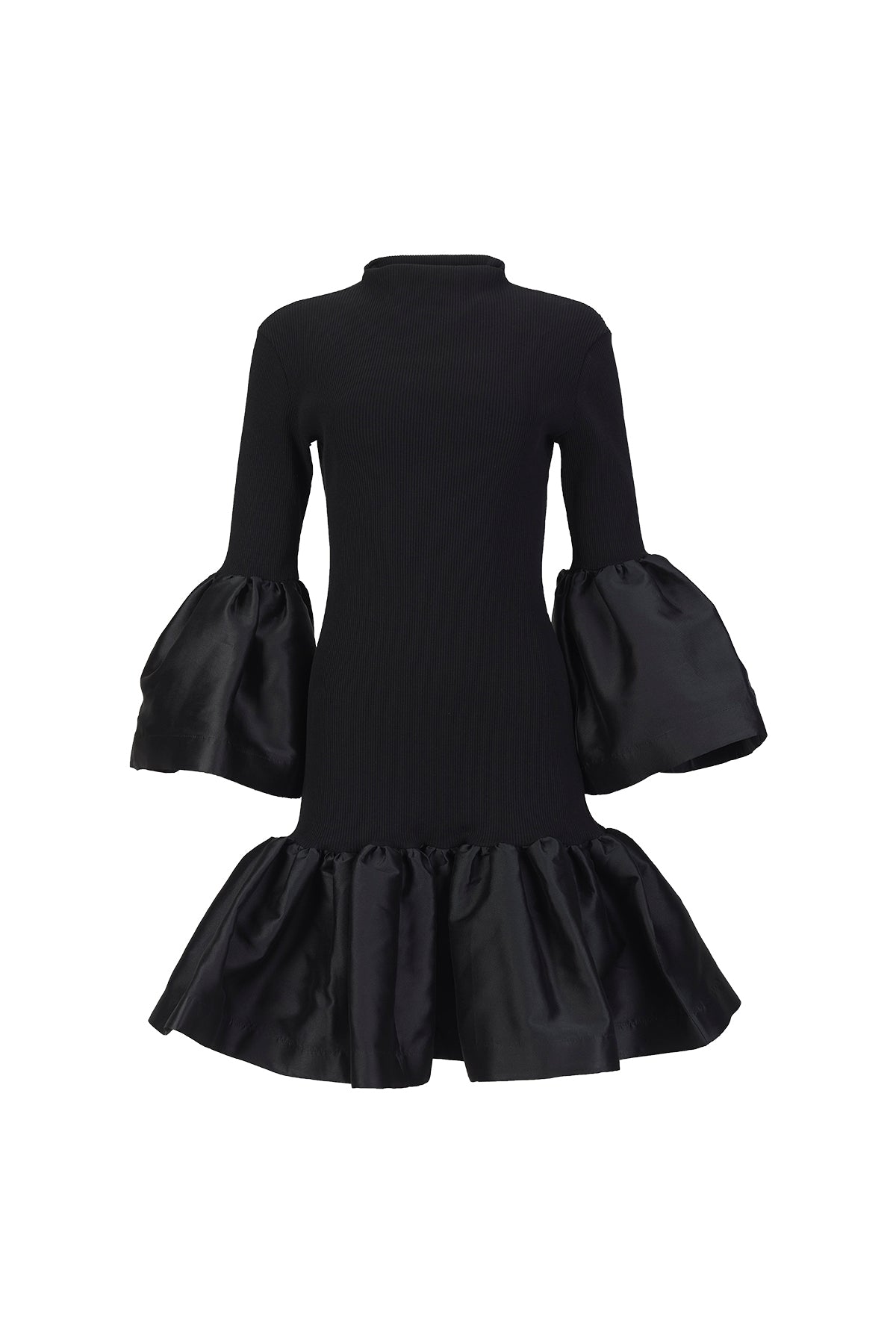 BLACK PUFF SLEEVE AND HEM DRESS marques almeida