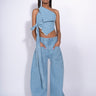 BLUE DENIM PATCH POCKET BOYFRIEND TROUSERS marques almeida