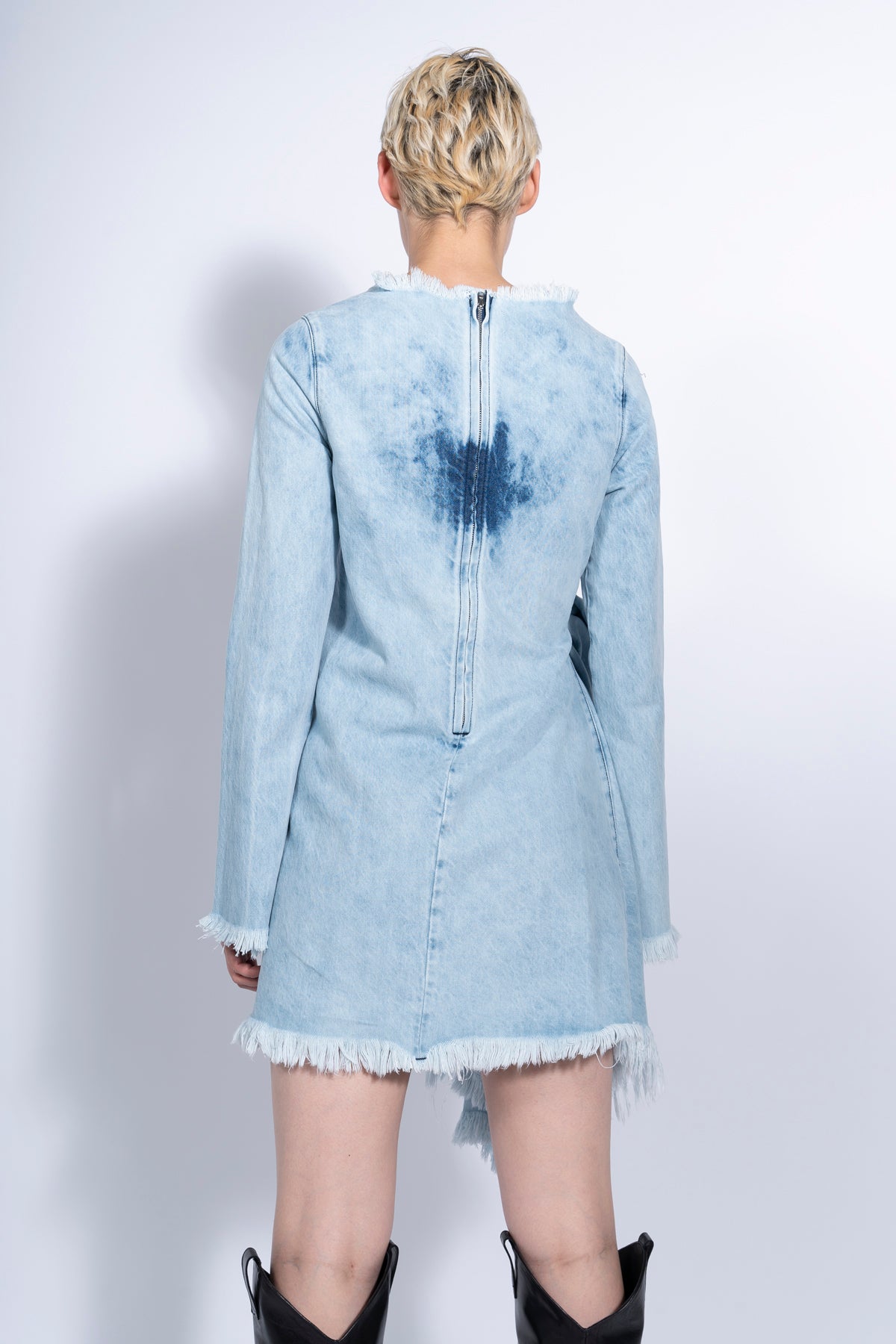 BLUE JANIS DRESS WITH FRONT PLEATS marques almeida